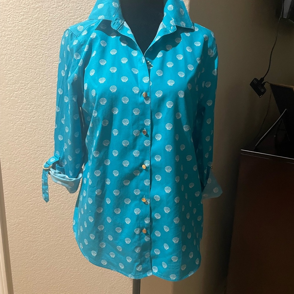 Polka Dot Button-Up Women's Top